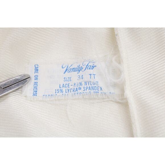 Vintage Vanity Fair Full Slip size 34 36 Cream Nylon Stretch Lace Adjustable - Picture 7 of 8